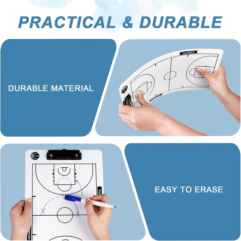 ShYeenei Basketball Coaching Board, 2026 Version Double-Sided Basketball Clipboard for Coaches, Dry Erase White Board for Coaches, Solid Coaching Marker Boards, Portable and Efficient - Image 4